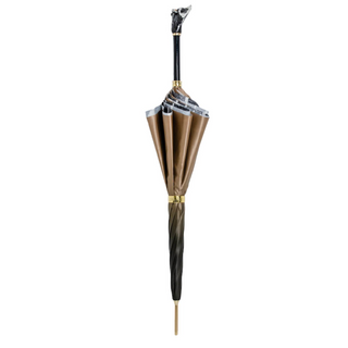 Manual handmade Italian classic enameled brass umbrella close-up