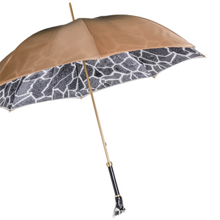 Manual handmade Italian classic enameled brass polyester umbrella side