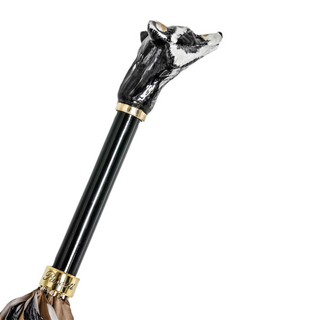Manual handmade Italian classic enameled brass umbrella detail