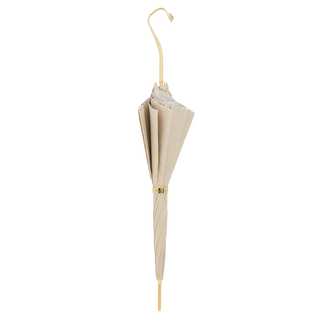 Double cloth romantic handmade Italian jeweled brass umbrella close-up