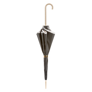 Black handmade Italian luxury Swarovski crystal umbrella close-up