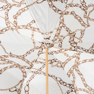 Black handmade Italian luxury Swarovski crystal umbrella open canopy