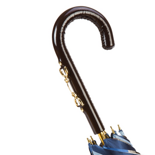 Navy bridles leather stirrup handle double cloth handmade Italian umbrella canopy