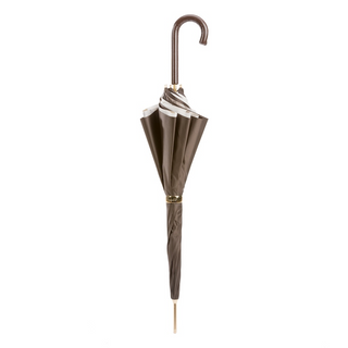 Bridles print leather handle manual handmade Italian umbrella close-up