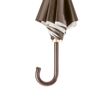 Bridles print leather handle manual handmade Italian umbrella canopy detail