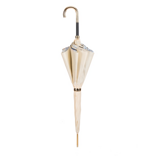 Designer jungle handmade Italian ivory brass handle umbrella close-up