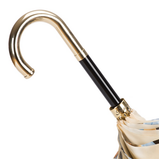 Designer jungle handmade Italian ivory brass handle umbrella open