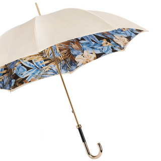 Designer jungle handmade Italian ivory brass handle umbrella side