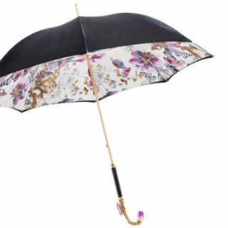 Purple butterfly handmade Italian brass Swarovski crystal umbrella side