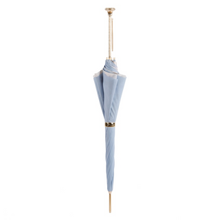 Light blue luxury double cloth butterfly pattern umbrella close-up