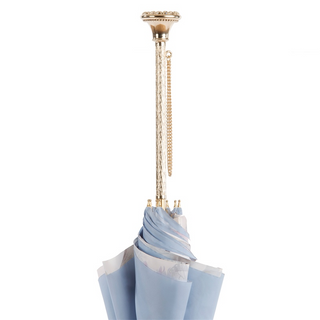 Light blue luxury double cloth butterfly pattern umbrella canopy