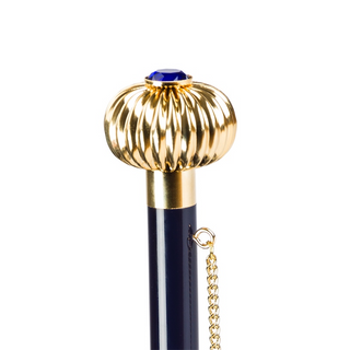 Cheetah print pearl handle luxury Italian women's umbrella canopy detail