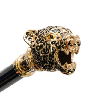 Leopardized panther handmade Italian luxury umbrella detail