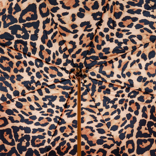 Leopardized panther handmade Italian luxury umbrella open canopy
