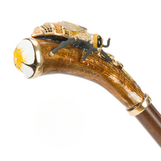 Swarovski bee luxury handmade Italian double cloth umbrella detail