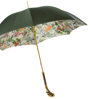 Swarovski bee luxury handmade Italian double cloth brass umbrella side