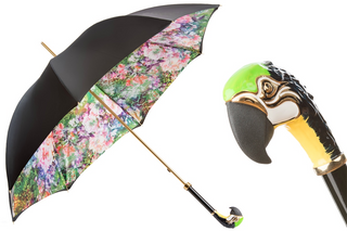 Luxury double cloth enameled brass handmade Italian gift box umbrella front