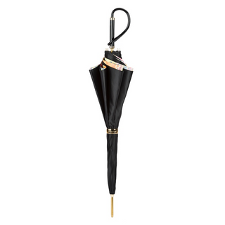 Flowered handmade Italian polyester comfortable grip umbrella close-up