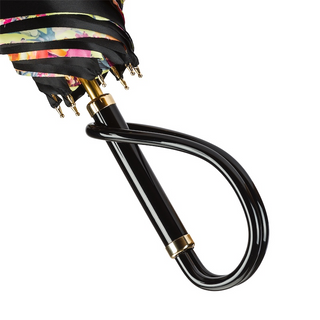 Flowered handmade Italian polyester comfortable grip umbrella canopy