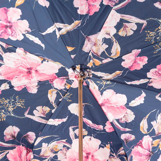 Pink floral handmade double cloth elegant acetate handle umbrella top