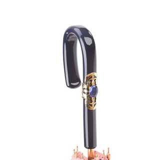 Pink floral handmade double cloth elegant acetate handle umbrella open