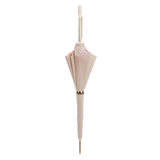 Flowered pink handmade Italian Swarovski crystal umbrella close-up