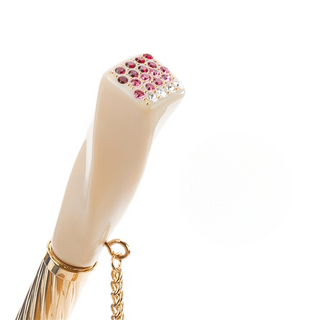 Flowered pink handmade Italian Swarovski crystal umbrella canopy