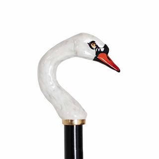 Swan handle handcrafted Italian double cloth umbrella detail