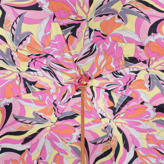 Pink handle manual handmade Italian polyester canopy umbrella open canopy