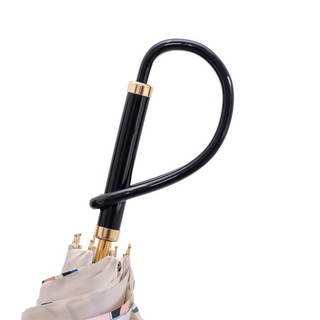 Ivory acetate handle elegant handmade Italian umbrella canopy detail