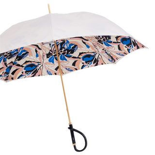Ivory acetate handle elegant handmade Italian umbrella side view
