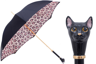 Enameled brass animalier print handmade Italian umbrella front view