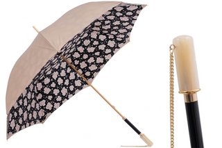 Macchioline spotted design acetate handle manual handmade Italian umbrella front