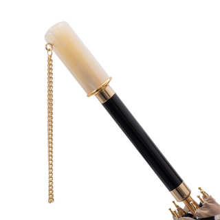 Macchioline spotted design acetate handle handmade Italian umbrella top view