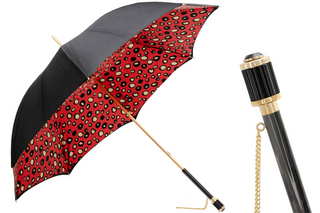 Elegant handmade Italian manual acetate handle umbrella front view