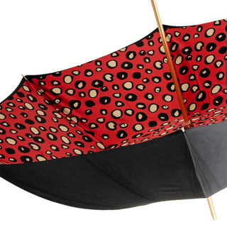Elegant handmade Italian manual acetate handle umbrella top view