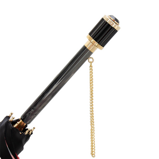 Elegant handmade Italian manual acetate handle umbrella canopy detail