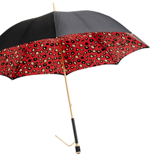 Elegant handmade Italian manual acetate handle umbrella side view