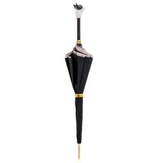French bulldog enameled brass luxury handmade Italian umbrella close-up