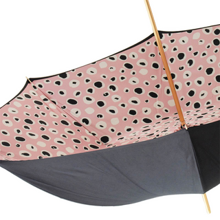 French bulldog enameled brass luxury handmade Italian umbrella top view