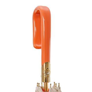 Classic ivory orange luxury Italian women's umbrella open canopy