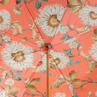 Classic ivory orange luxury Italian women's umbrella top view