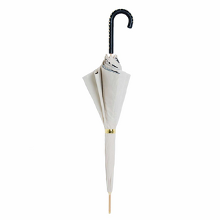 Classic leather handle luxury Italian women's umbrella close-up handle detail