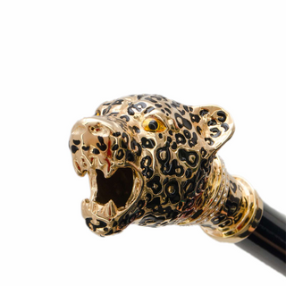 Green leopard panther handmade Italian luxury umbrella top view