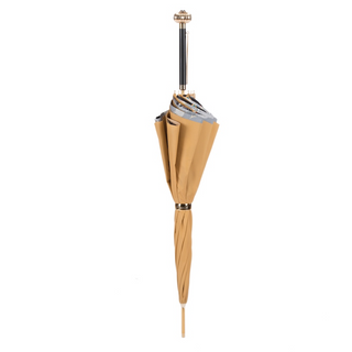 Jeweled handle double cloth luxury handmade Italian umbrella close-up