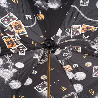 Jeweled handle double cloth luxury handmade Italian umbrella open canopy