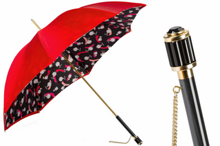Luxury handmade Italian double cloth acetate handle rain umbrella front