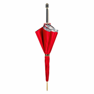 Luxury handmade Italian double cloth acetate handle umbrella close-up
