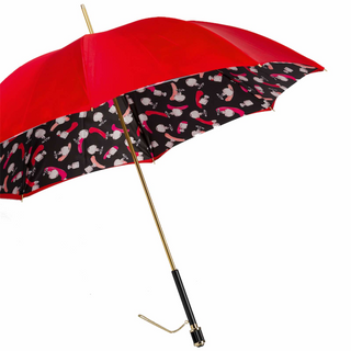 Luxury handmade Italian double cloth acetate handle rain umbrella side