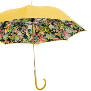 Yellow canopy Italian classic polyester acetate handle umbrella side